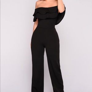 Double frill off the shoulder jumpsuit BRANDNEW